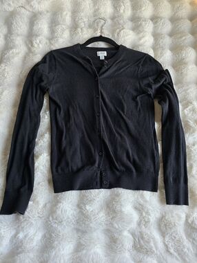 J. Crew Black Button-Front Cardigan